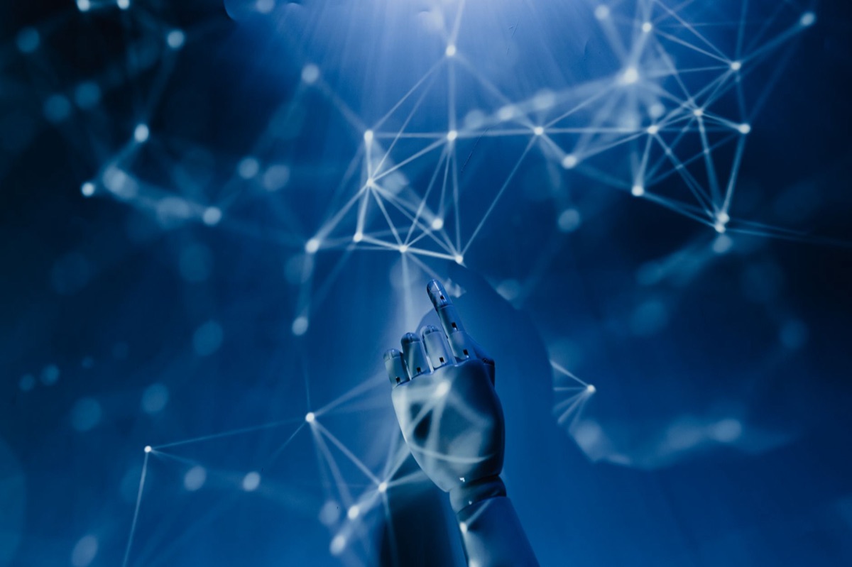 AI algorithm analyzing network traffic