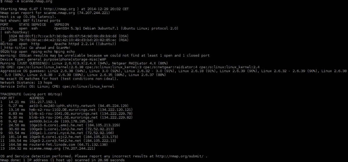 Network security scanner in a tech office